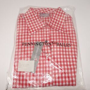 NEW Pennington and Bailes Button Down Shirt NCAA Red White Indiana Men's Large